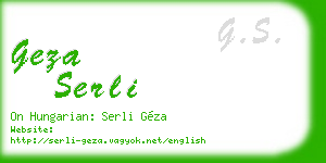 geza serli business card